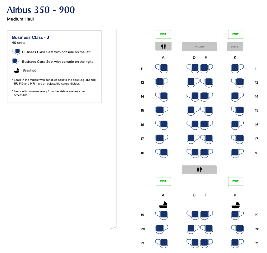 A350-900 MH Seat Maps